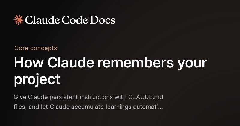 How Claude remembers your project - Claude Code Docs